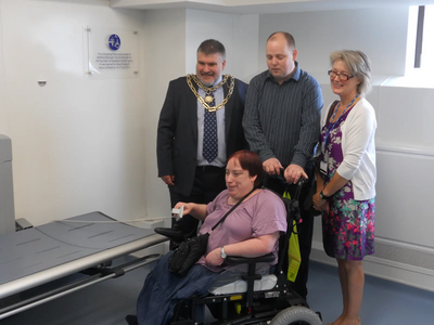 Dave Hodgson opens the new 'Changing Places' Disabled toilet facility at River Street Car Park in Bedford