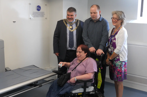 Dave Hodgson opens the new 'Changing Places' Disabled toilet facility at River Street Car Park in Bedford