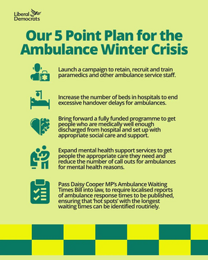 Liberal Democrats 5 Point Plan for Ambulances