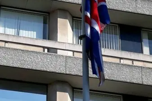 The flags are up at Borough Hall and the Old Town Hall for the Queen’s Platinum Jubilee