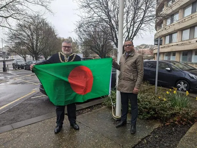 Bangladeshi flag raising