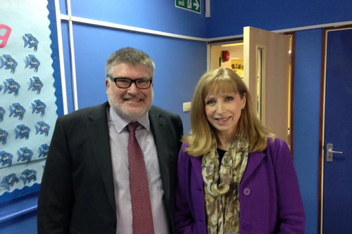 Mayor Dave Hodgson with Bromham Lower School Headteacher Virginia Gilks