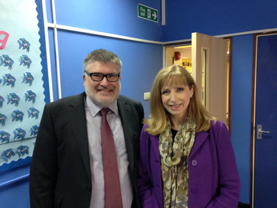 Mayor Dave Hodgson with Bromham Lower School Headteacher Virginia Gilks