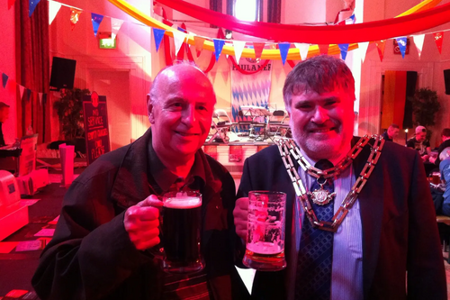 Mayor Dave Hodgson and Tony Ruffin at the opening of the 2013 Bedford-Bamberg Spring Fest