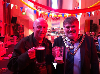 Mayor Dave Hodgson and Tony Ruffin at the opening of the 2013 Bedford-Bamberg Spring Fest