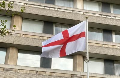 St George's Day flag at Borough Hall 2022