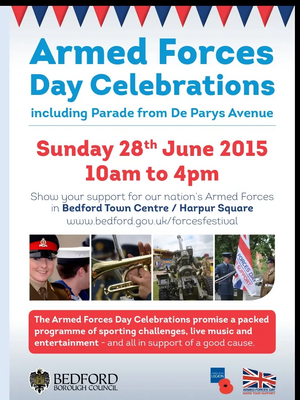 Bedford Armed Forces Day Celebrations 2015 Poster