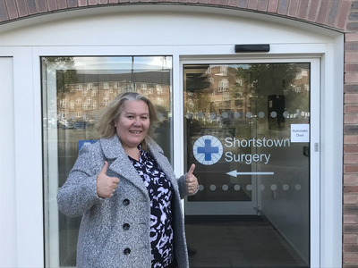 Cllr Sarah Gallagher at the new Shortstown Surgery