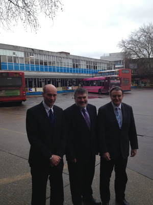 Grant Palmer, Dave Hodgson and Andy Campbell of Stagecoach at Bedford Bus Station Prior to Demolition