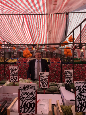 Mayor Dave Hodgson at Bedford Charter Market in St Paul's Square