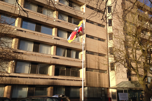 Bedfordshire Flag Flying at Borough Hall