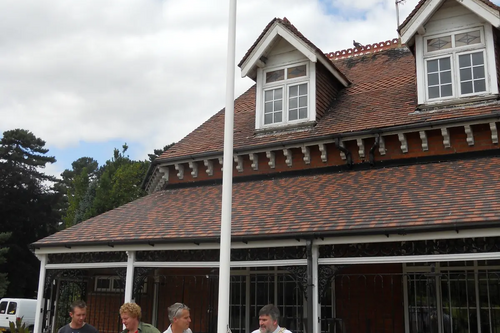 Dave Hodgson raising the Green Flag at the Award-Winning Bedford Park