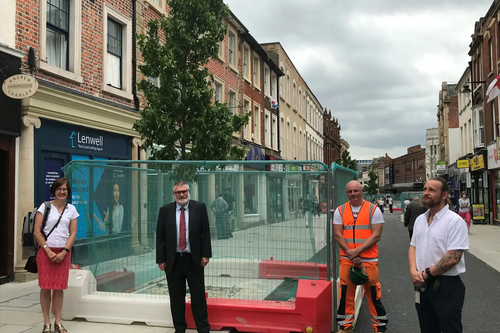 Mayor Dave Hodgson on Bedford High Street with SEMLEP