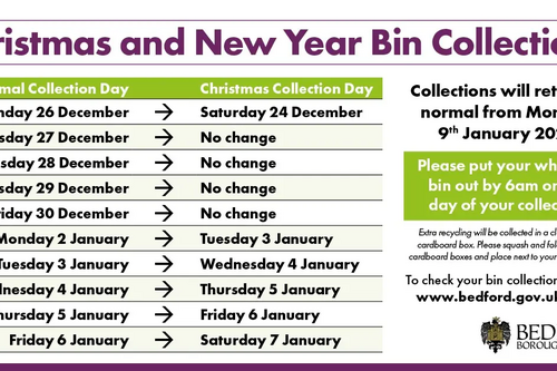 Christmas and New Year bin collections 2022