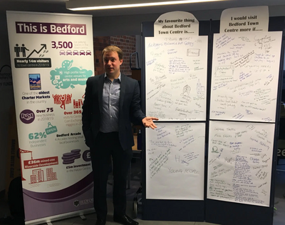 Councillor Henry Vann at Bedford's Town Centre Consultation