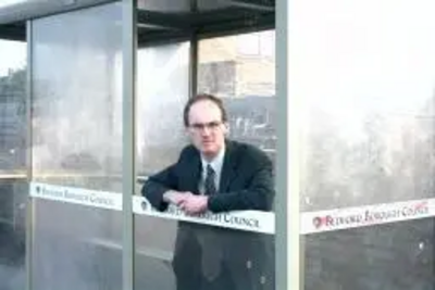 Michael at Putnoe bus shelter