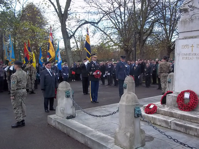 The 2014 Remembrance Service at the War Memorial on the Embankment, Bedford