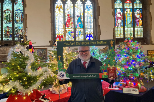 Mayor Dave at Bedford Christmas Tree Festival