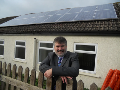 Mayor Dave Hodgson with Pavenham Solar Panels