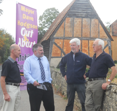 Mayor Dave Hodgson talks to local residents during the 2012 Village Tour 