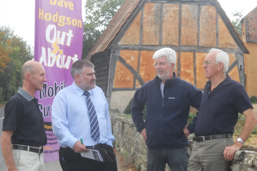 Mayor Dave Hodgson talks to local residents during the 2012 Village Tour 