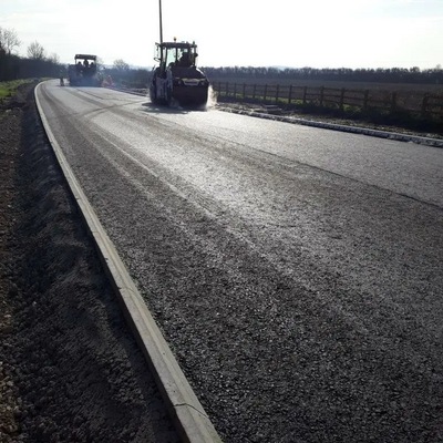 Works on a resurfaced road