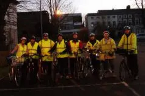 Mayor Dave Hodgson, Cllr David Sawyer and other Safer Cycling in De Parys Participants