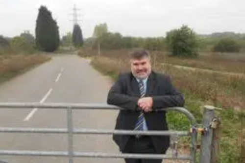 Dave Hodgson at the Clapham end of the planned final section of the Bedford Western Bypass