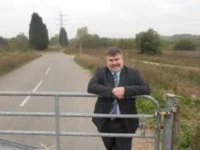 Dave Hodgson at the Clapham end of the planned final section of the Bedford Western Bypass