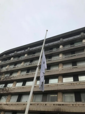 Borough Flag at half-mast as a mark of respect and to remember Captain ...