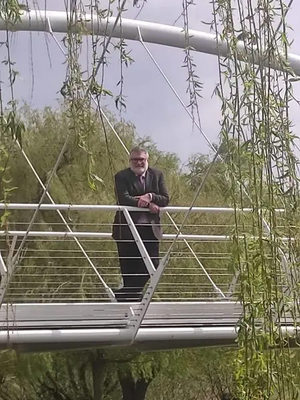 Mayor Dave on the Butterfly Bridge