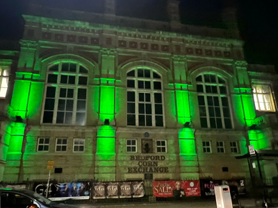 Corn Exchange lit green for Love Parks Week