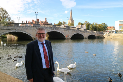 Mayor Dave Hodgson by the River Great Ouse in Bedford