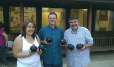 Dave Hodgson with fellow 'Chain Gang' team members Cllr Sarah Holland and Cllr Andy Gerard