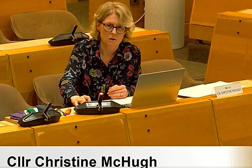 Christine McHugh at Budget Overview and Scrutiny committee