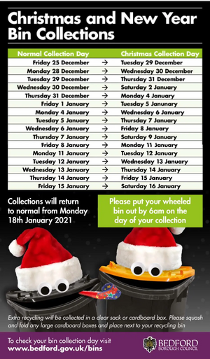 Christmas Bin calendar 2020