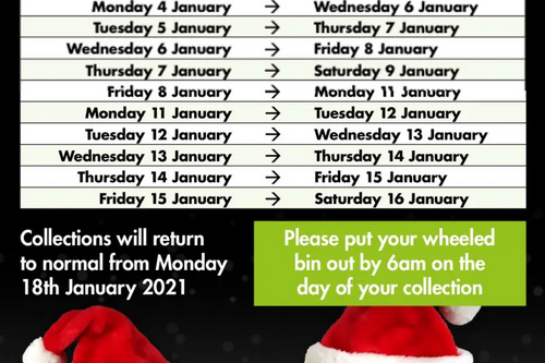 Christmas Bin calendar 2020