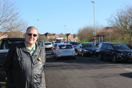 Cllr Tim Hill Outside Elstow Primary School