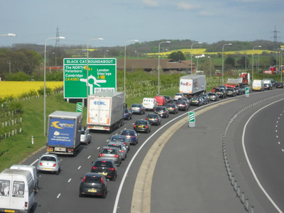 Queuing Traffic on the Approach to the Black Cat Roundabout