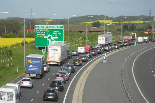 Queuing Traffic on the Approach to the Black Cat Roundabout