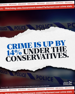 Crime up 14% under Conservatives