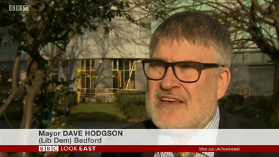 Mayor Dave Hodgson Being Interviewed on BBC TV