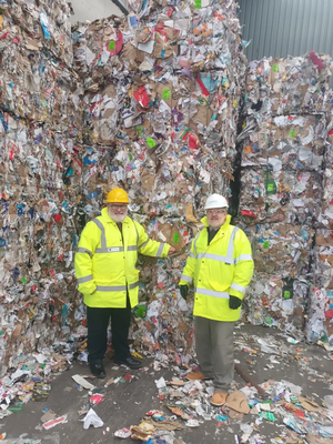 Mayor Dave Hodgson and Charles Royden visit Recycling Facility