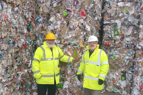 Mayor Dave Hodgson and Charles Royden visit Recycling Facility