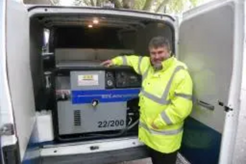 Dave Hodgson with Steam Cleaning Machine