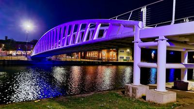 Riverside Bridge lit for International Overdose Awareness Day