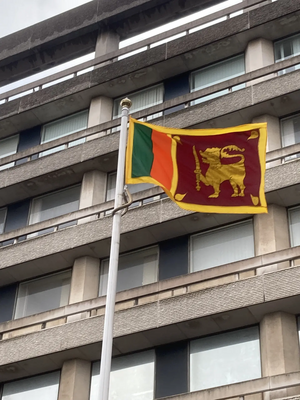 Sri Lankan Flag flying a Borough Hall