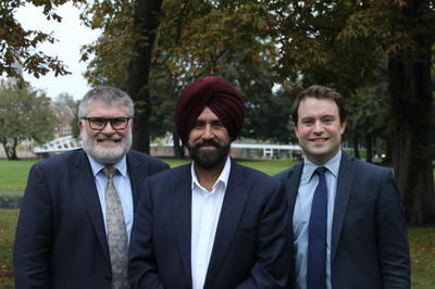 Mayor Dave Hodgson, Councillor Henry Vann and Liberal Democrat Police and Crime Commissioner candidate Jas Parmar