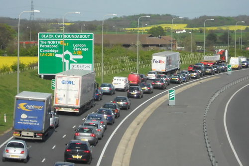 Traffic Queuing on the Approach to the Black Cat Roundabout