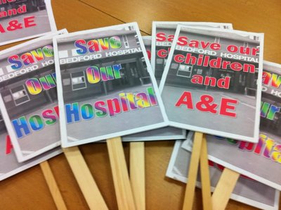 Save Bedford Hospital Placards